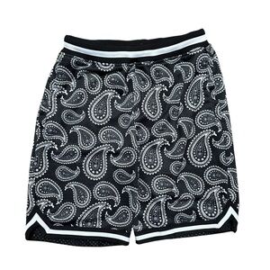 Mens Y2K CSG Black White Bandana All Over Print Streetwear Shorts Size M
